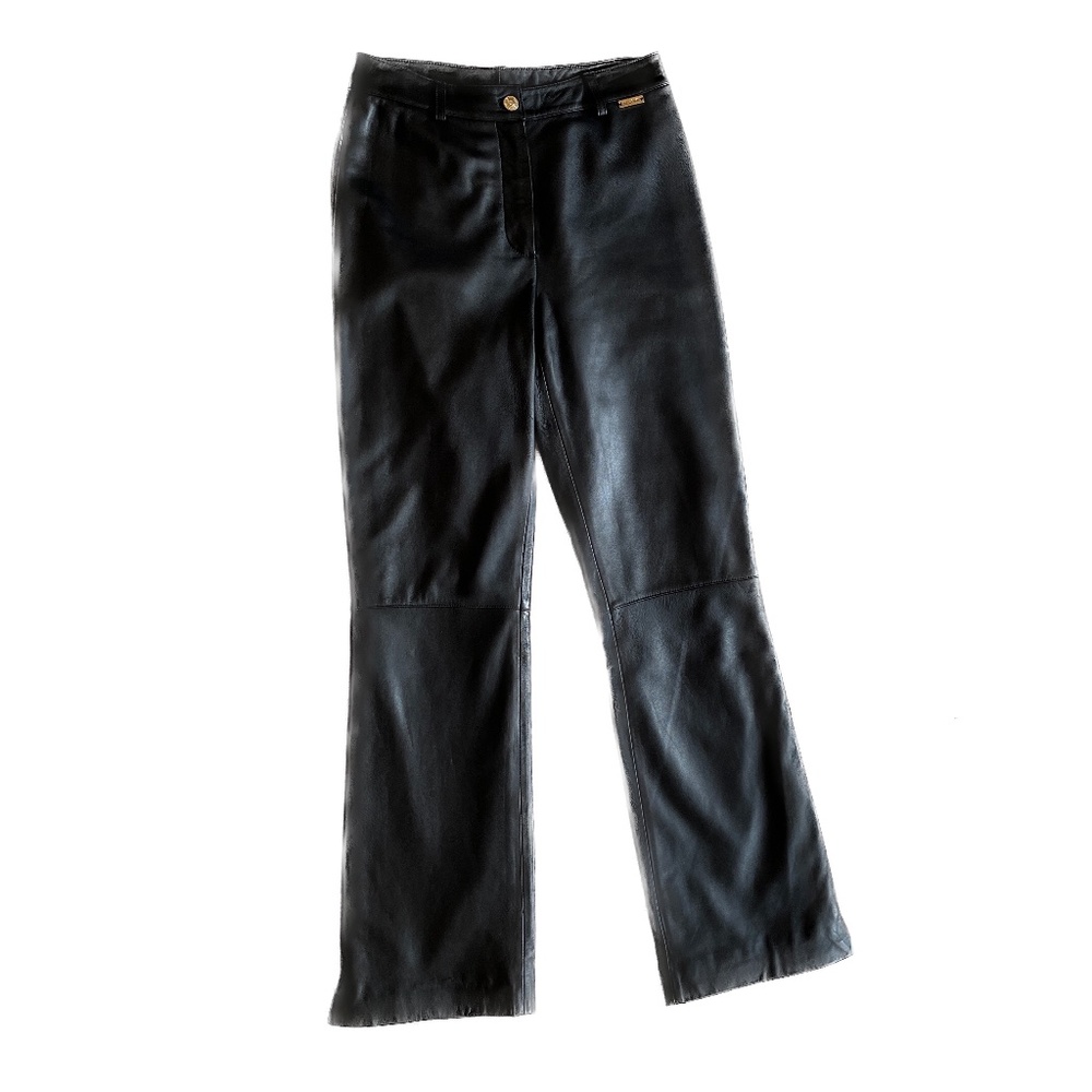 St John Sport by Marie Gray Black Leather Pants